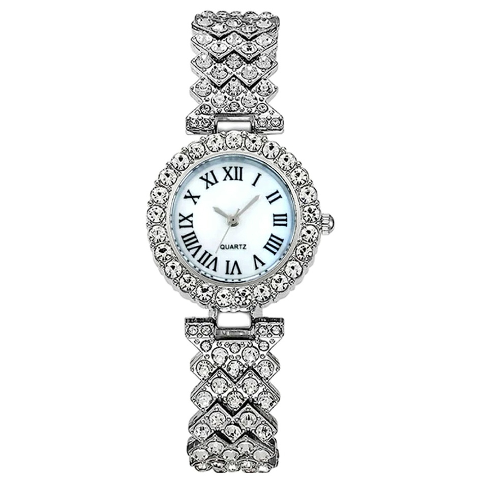 ساعت مچی عقربه ای زنانه مدل فول نگین کد ne2023 ساعت مچی عقربه ای زنانه مدل فول نگین کد ne2023