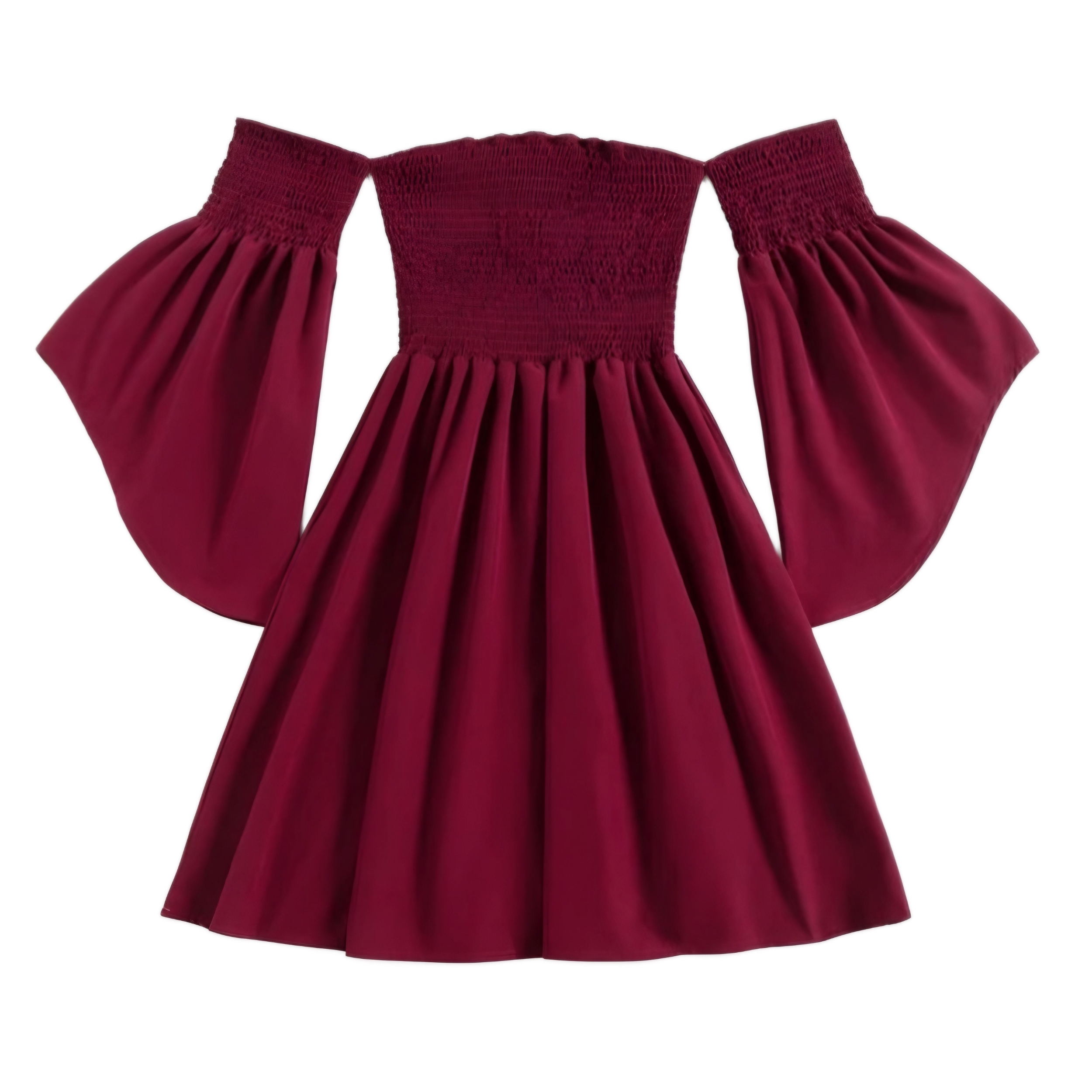 پیراهن زنانه مدل عروسکی رنگ زرشکی پیراهن زنانه مدل عروسکی رنگ زرشکی