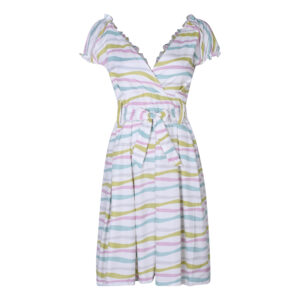 پیراهن ساحلی یقه دراپه زنانه ناتوسا مدل NT813-12 رنگ سفید