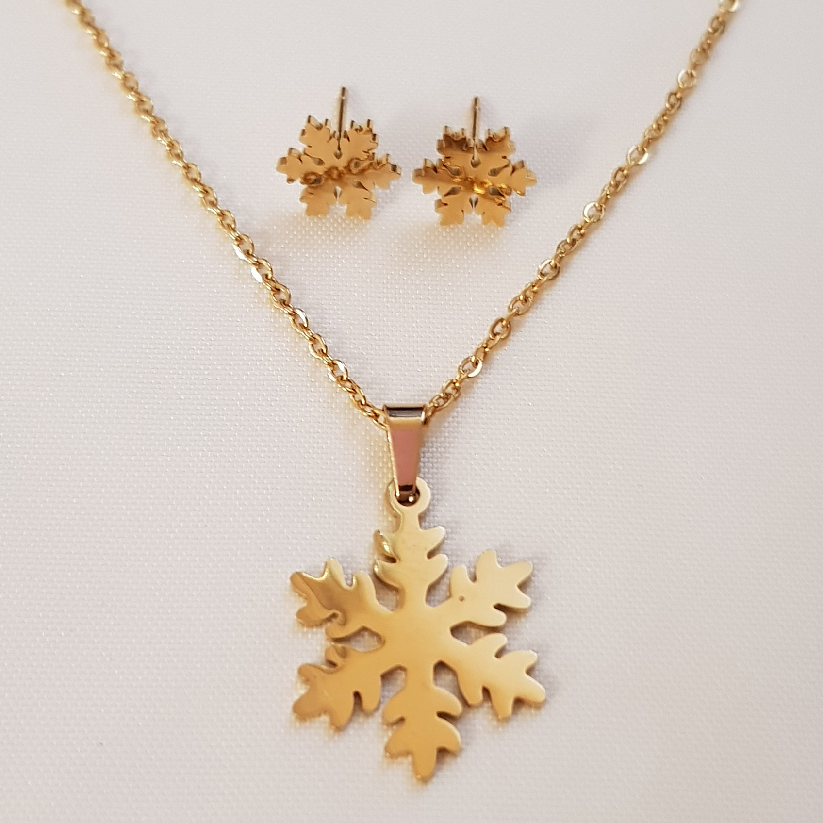 نیم ست زنانه مدل دانه برف استیل 3206 نیم ست زنانه مدل دانه برف استیل 3206