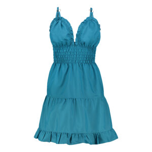 پیراهن یقه هفت زنانه مدل Y333 رنگ سبزآبی