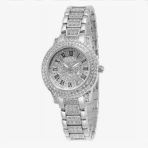 ساعت مچی عقربه ای زنانه مدل فول نگین لوکس کد 1 ساعت مچی عقربه ای زنانه مدل فول نگین لوکس کد 1