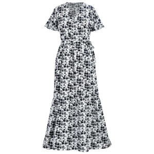 پیراهن ساحلی یقه هفت زنانه دل آویز مدل H401